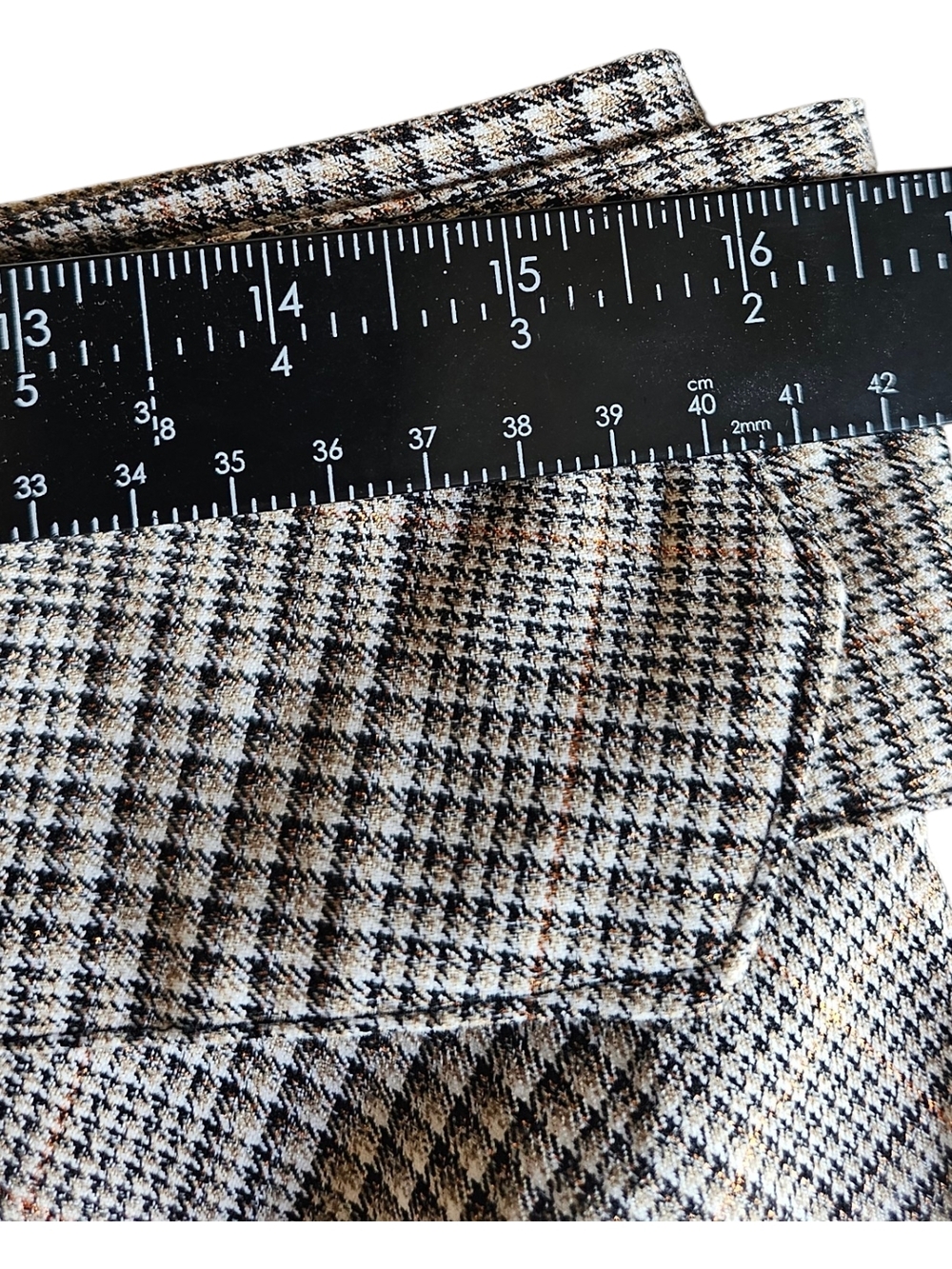 Worthington Glen Plaid Metallic A-Line Skirt Belted Size 8 - Picture 6 of 9